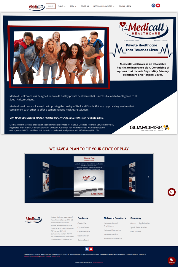 Medicall Healthcare website by Social Media Guru