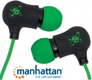 Manhattan Black-Green Sound Science Nova Sweatproof Earphones