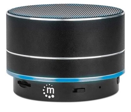 Manhattan Black Metallic LED Bluetooth Speaker 1 Manhattan Black Metallic LED Bluetooth Speaker