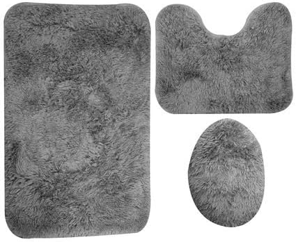 Casey Bathroom Dark Grey 3 Piece Mat Set 1 Casey Bathroom Dark Grey 3 Piece Mat Set