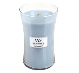 Woodwick Soft Chambray Large Candle Jar