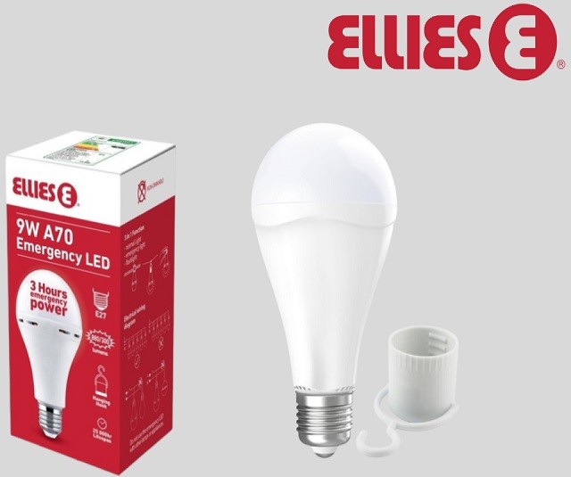 Ellies 9W A70 Emergency LED Light Bulb E27 Screw Type 1 Ellies 9W A70 Emergency LED Light Bulb E27 Screw Type