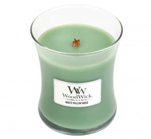 Woodwick White Willow Moss Candle Medium Jar Retail Box No