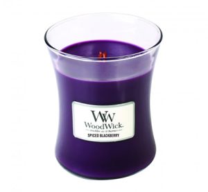 Woodwick Spiced Blackberry Candle Medium jar Retail Box No warranty
