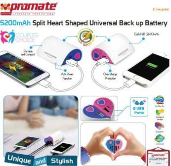 Promate Couple 5200mAh Universal Back up Battery 1 Promate Couple 5200mAh Universal Back up Battery