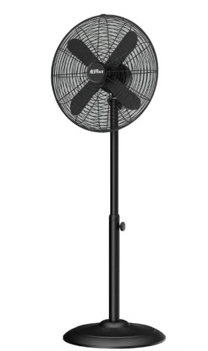 Alva Air 40cm Matte Black Finish Telescopic Pedestal Fan