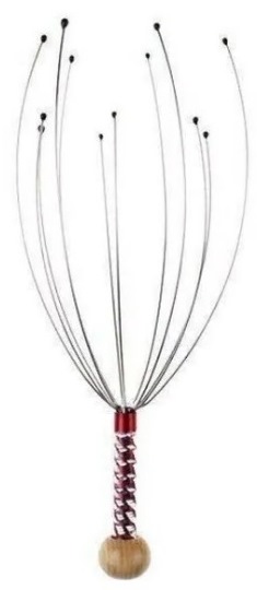 Casey Red 12 Fingers Head and Scalp Hand Held Manual Massager