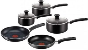 Tefal Essential 8 Piece Non Stick Set Black