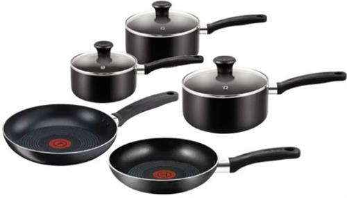 Tefal Essential 8 Piece Non Stick Set Black 1 Tefal Essential 8 Piece Non Stick Set Black