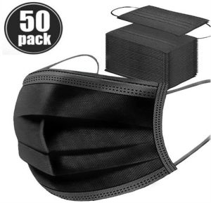 Casey 3 Ply Disposable Face Mask with Earloop 50 Per Pack - black