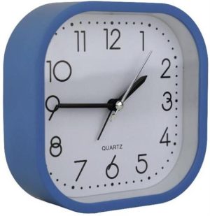 Casey Bedside Square Alarm Clock 12cm Blue