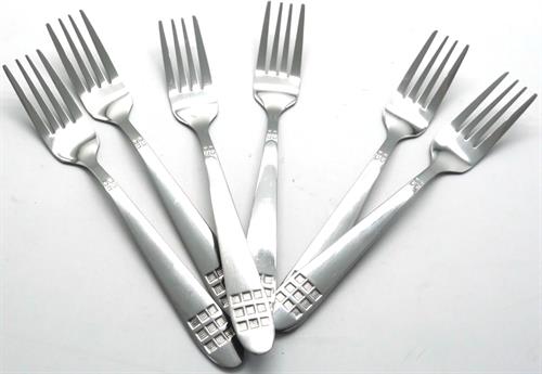 Casey Catering 6 Piece Stainless Steel Dinner Dessert Forks Square Design 1 Casey Catering 6 Piece Stainless Steel Dinner Dessert Forks Square Design
