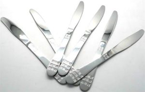 Casey Catering 6 Piece Stainless Steel Dinner Knives Set Square Design