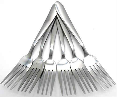 Casey Catering 6 Piece Stainless Steel Dinner Dessert Forks -Plain Design 1 Casey Catering 6 Piece Stainless Steel Dinner Dessert Forks -Plain Design
