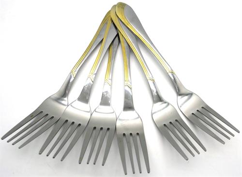 Casey Catering 6 Piece Stainless Steel Dinner Table Forks Gold Wave 1 Casey Catering 6 Piece Stainless Steel Dinner Table Forks Gold Wave