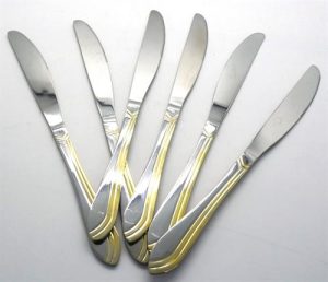Casey Catering 6 Piece Stainless Steel Dinner Knives Set Gold