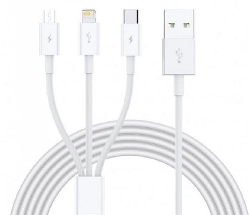 Ezra 3 in1 1meter White Usb Data Cable 1 Ezra 3 in1 1meter White Usb Data Cable