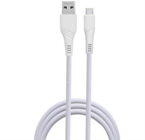 Ezra USB-A to USB Type-C 3A 1 Meter White Fast Charge Data Cable