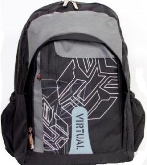 Macaroni Black and Grey Scolaro Student Backpack