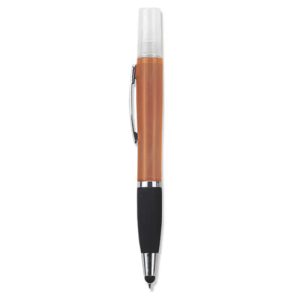 Geeko 3-in-1 Sanitizer Spray Stylus and Blue Ink Pen Orange