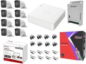 Hikvision 8 Channel DVR 2MP Camera 100M Cat6 Cable CCTV Kit