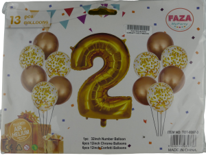 Casey 13pc Gold and White Balloon Set Nr 2