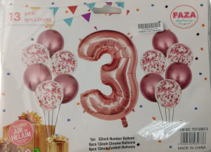 Casey 13pc Rose Gold and White Balloon Set Nr 3