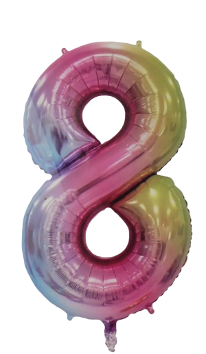 Casey 102cm Rainbow Balloon Number 8