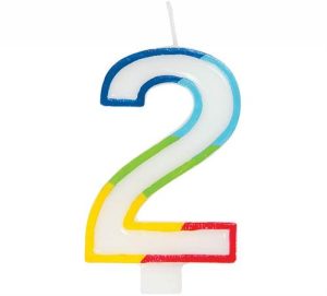 Casey 7cm Multicolor Numerical Birthday Candle Nr.2