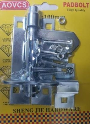 Noble Lockable Pad Bolt latch 100mm Zinc Plated