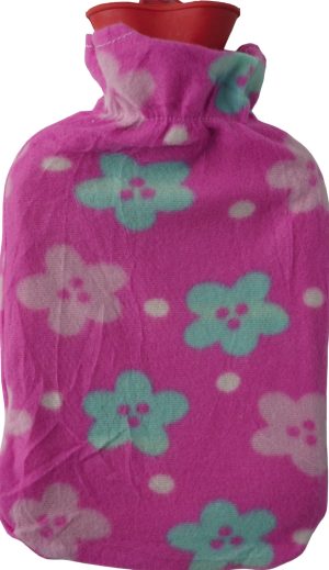 Casey Deluxe Rubber 2 Litre Hot Water Bottle Pink Flower