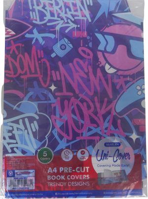 Marlin A4 Graffiti Precut Book Covers 5 Pack