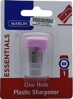 Marlin Essentials One Hole Plastic Pink Sharpener