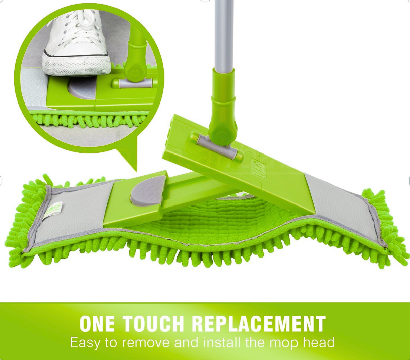 Kleaner Microfiber Extendable Flat Mop Lime Green 1 Kleaner Microfiber Extendable Flat Mop Lime Green