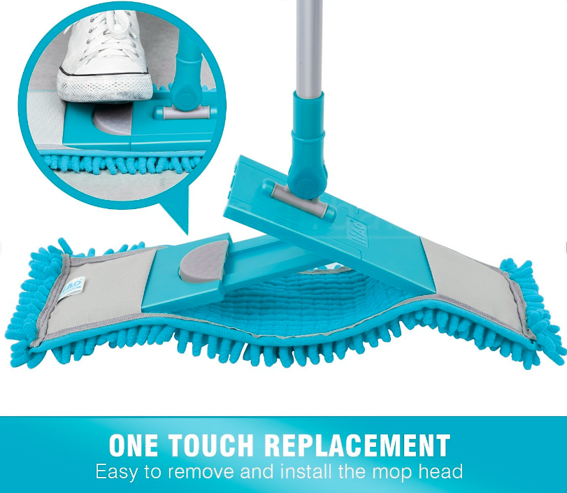 Kleaner Microfiber Extendable Flat Mop Blue 1 Kleaner Microfiber Extendable Flat Mop Blue