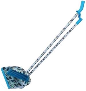 Totally Long Dust Pan Broom Set White Floral