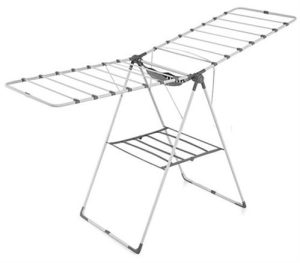 Totally Large Foldable Clothes Dryer Silver With Black Accents