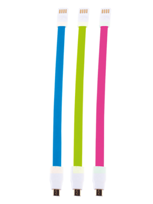 Whizzy Pink,Blue & Green Designer 3 Pack Micro USB Charge Cable