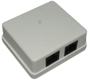 LinkQnet RJ45 CAT 6 Double Wall Mount Surface Box