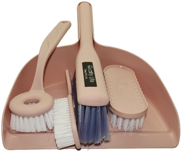 Casey 5 Piece Handheld Dust Pan And Brush Set Pink 1 Casey 5 Piece Handheld Dust Pan And Brush Set Pink