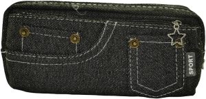 Brainware Black Denim Pencil Case