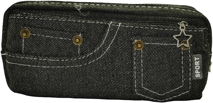 Brainware Black Denim Pencil Case 1 Brainware Black Denim Pencil Case