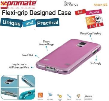 Promate Pink Akton S5 flexiGrip Protective Shell Case 1 Promate Pink Akton S5 flexiGrip Protective Shell Case