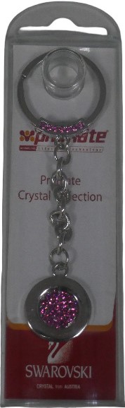 Promate Crystal Keyring Silver And Pink