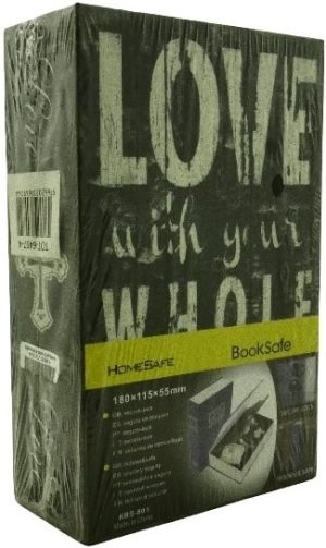 Casey Homesafe Paperback Metal Book Safe With Lock Love