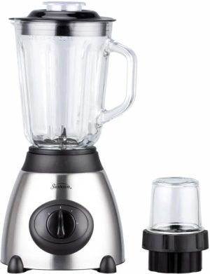 Sunbeam 1.5 Litre Glass Jar Stainless Steel Blender With Grinder