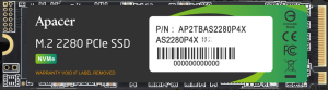 Apacer AS2280P4X M.2 PCIe 512GB SSD