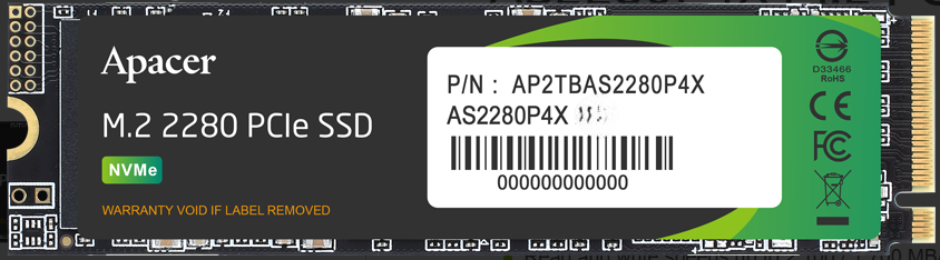Apacer AS2280P4X M.2 PCIe 512GB SSD 1 Apacer AS2280P4X M.2 PCIe 512GB SSD