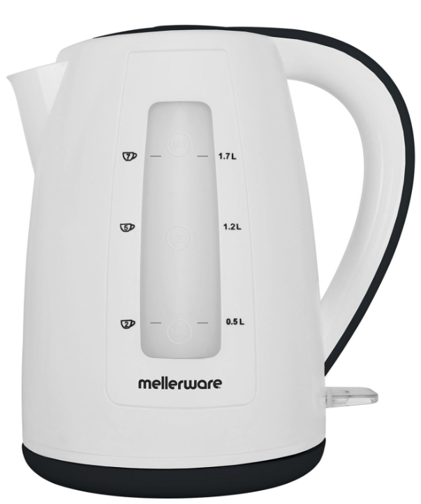 Mellerware Breede 360° Cordless Black & White 2L Plastic Kettle 1 Mellerware Breede 360° Cordless Black & White 2L Plastic Kettle