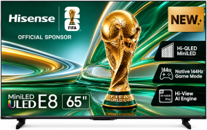 Hisense 65 Inch E8S UHD Mini LED 144Hz Smart TV